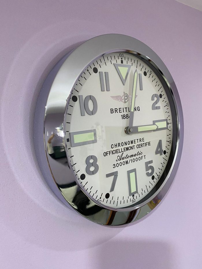 BREITLING Series，Silver & White face Wall Clock