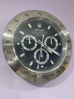 Luxury wall clock | Rolex Daytona satin silver bezel with Black face