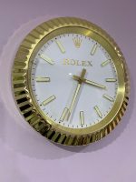 Luxurious wall clock | Rolex Date Just in Yellow gold bezel with white face