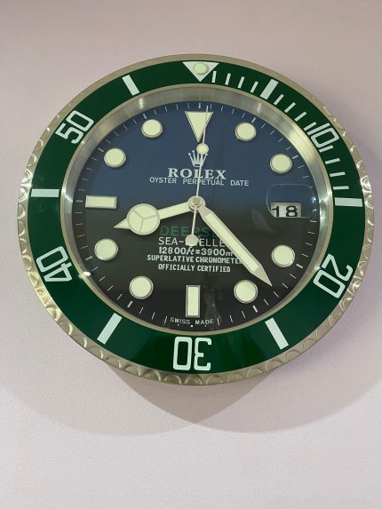 luxury wall clock | Rolex Dwellers deep sea black bezel with deep sea blue face