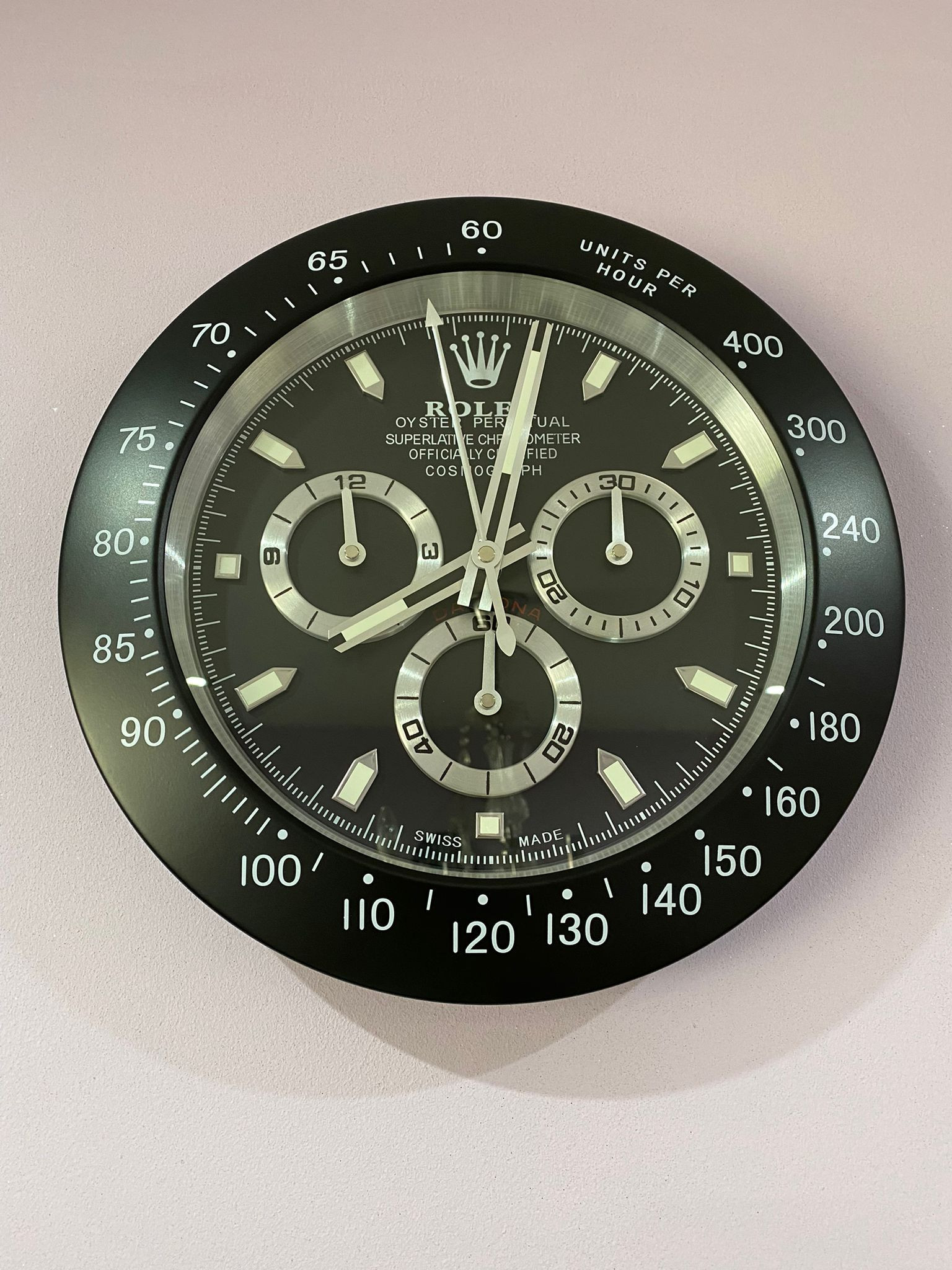 luxury wall clock | Rolex Daytona black bezel with black face Rolex Daytona