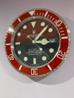 Luxurious wall clock | Rolex Dweller in Plum Red bezel with black face