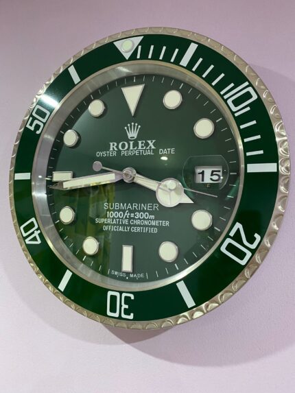 luxury wall clock | Rolex Submariner Green bezel with black Bezel