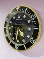 luxury wall clock | Rolex Submariner black - gold bezel with black