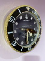 luxury wall clock | Rolex Submariner black - gold bezel with black