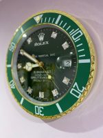 luxury wall clock | Rolex Submariner green - gold bezel with black