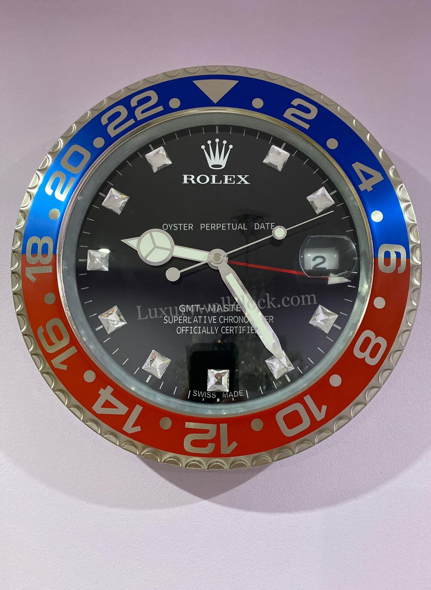 luxury wall clock | Rolex GM MASTER II blue - red bezel with black (PEPSI) luxury wall clock | Rolex GM MASTER II blue - red bezel with black (PEPSI)