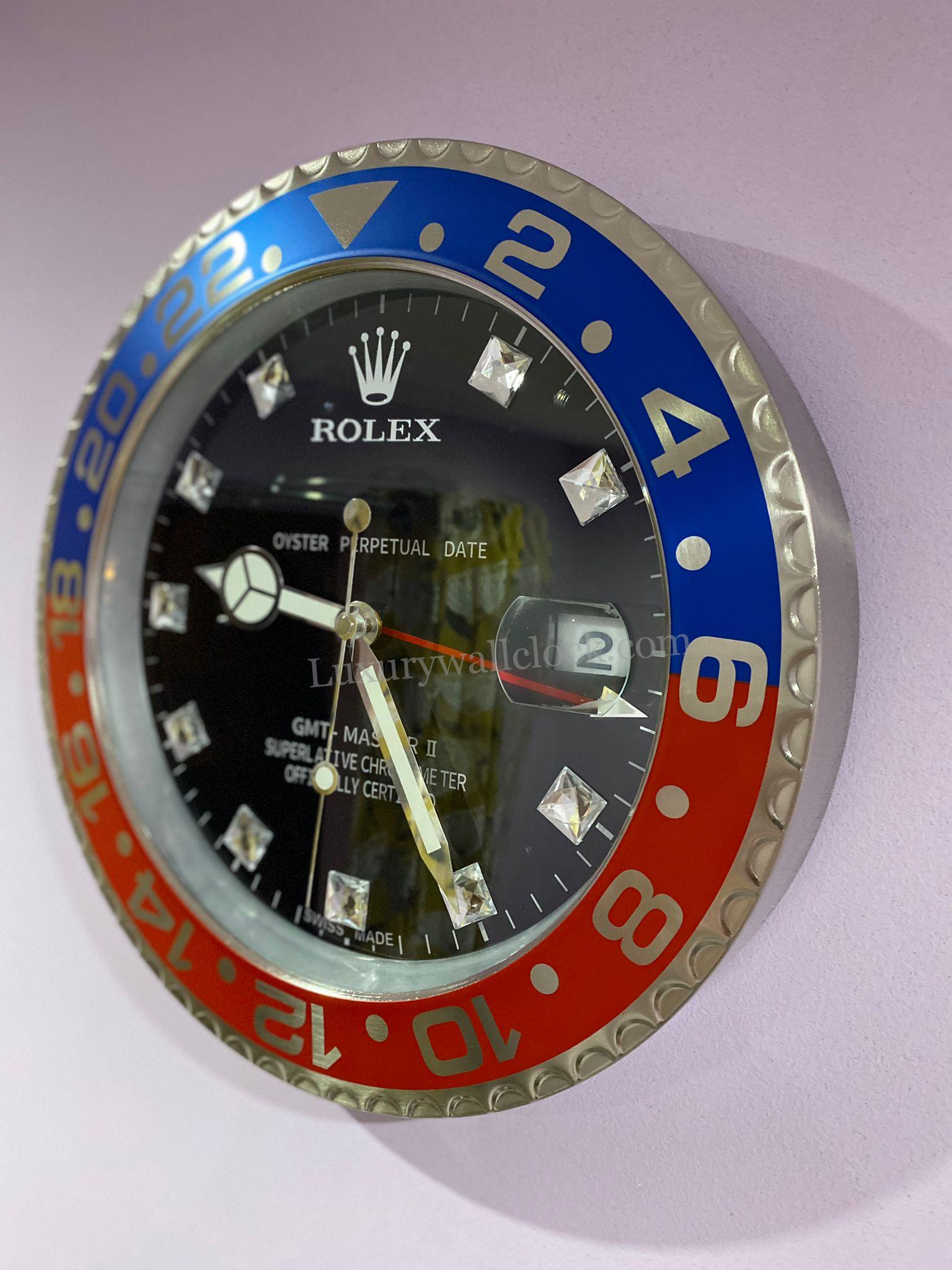 luxury wall clock | Rolex GM MASTER II blue - red bezel with black (PEPSI) luxury wall clock | Rolex GM MASTER II blue - red bezel with black (PEPSI)