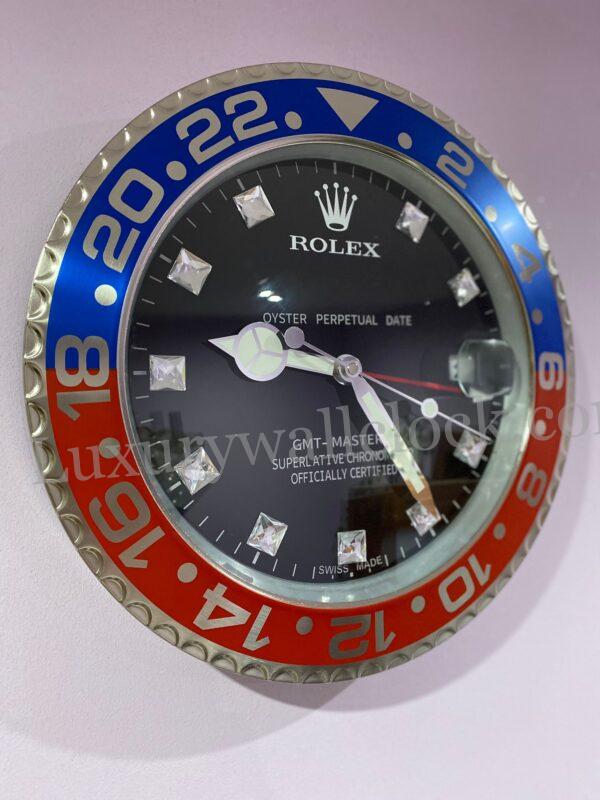 luxury wall clock | Rolex GM MASTER II blue - red bezel with black (PEPSI)