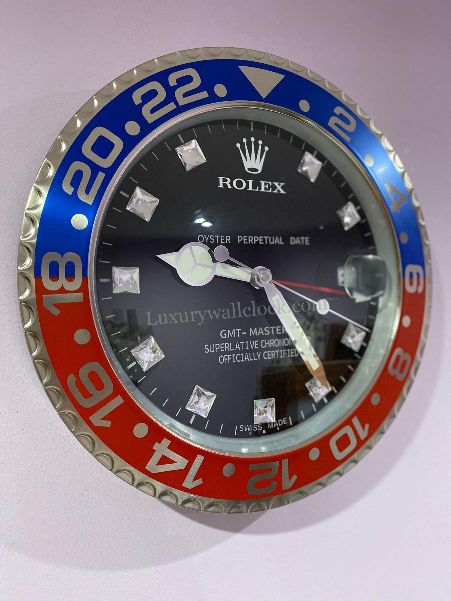 luxury wall clock | Rolex GM MASTER II blue - red bezel with black (PEPSI) luxury wall clock | Rolex GM MASTER II blue - red bezel with black (PEPSI)