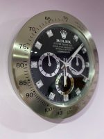 Rolex Daytona Wall Clock Series, Satin silver bezel with black face.