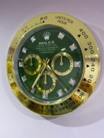 Rolex Daytona Wall Clock Series, Yellow gold bezel with Green face