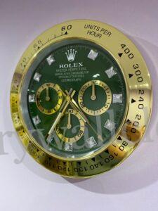 Rolex Daytona Wall Clock Series, Yellow gold bezel with Green face