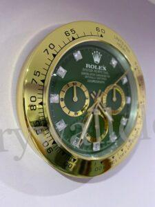 Rolex Daytona Wall Clock Series, Yellow gold bezel with Green face