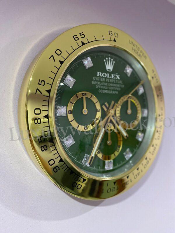 Rolex Daytona Wall Clock Series, Yellow gold bezel with Green face