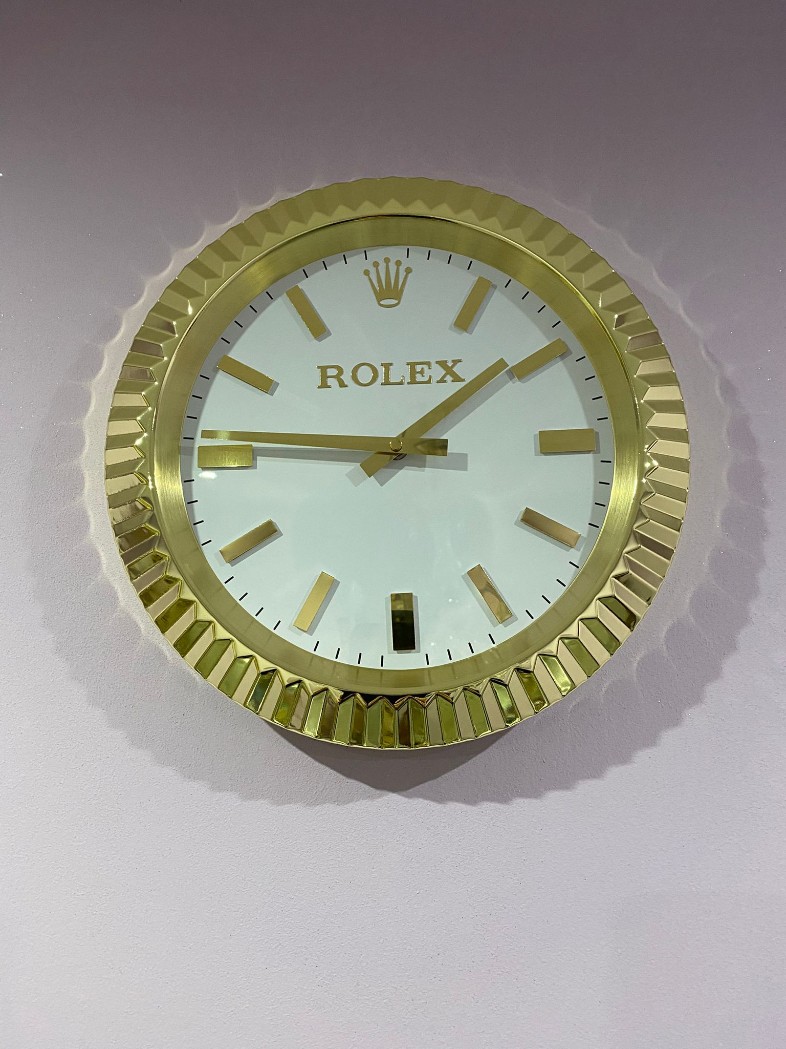 WhatsApp Image 2025-01-12 at 22.19.47_b50435bc Gold Wall Clock - Silent Rolex Style Modern Design 35cm - Image 1