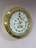 Rolex Sky-Dweller Inspired Gold & White Wall Clock - Image 3
