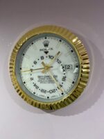 Rolex Sky-Dweller Inspired Gold & White Wall Clock - Image 2