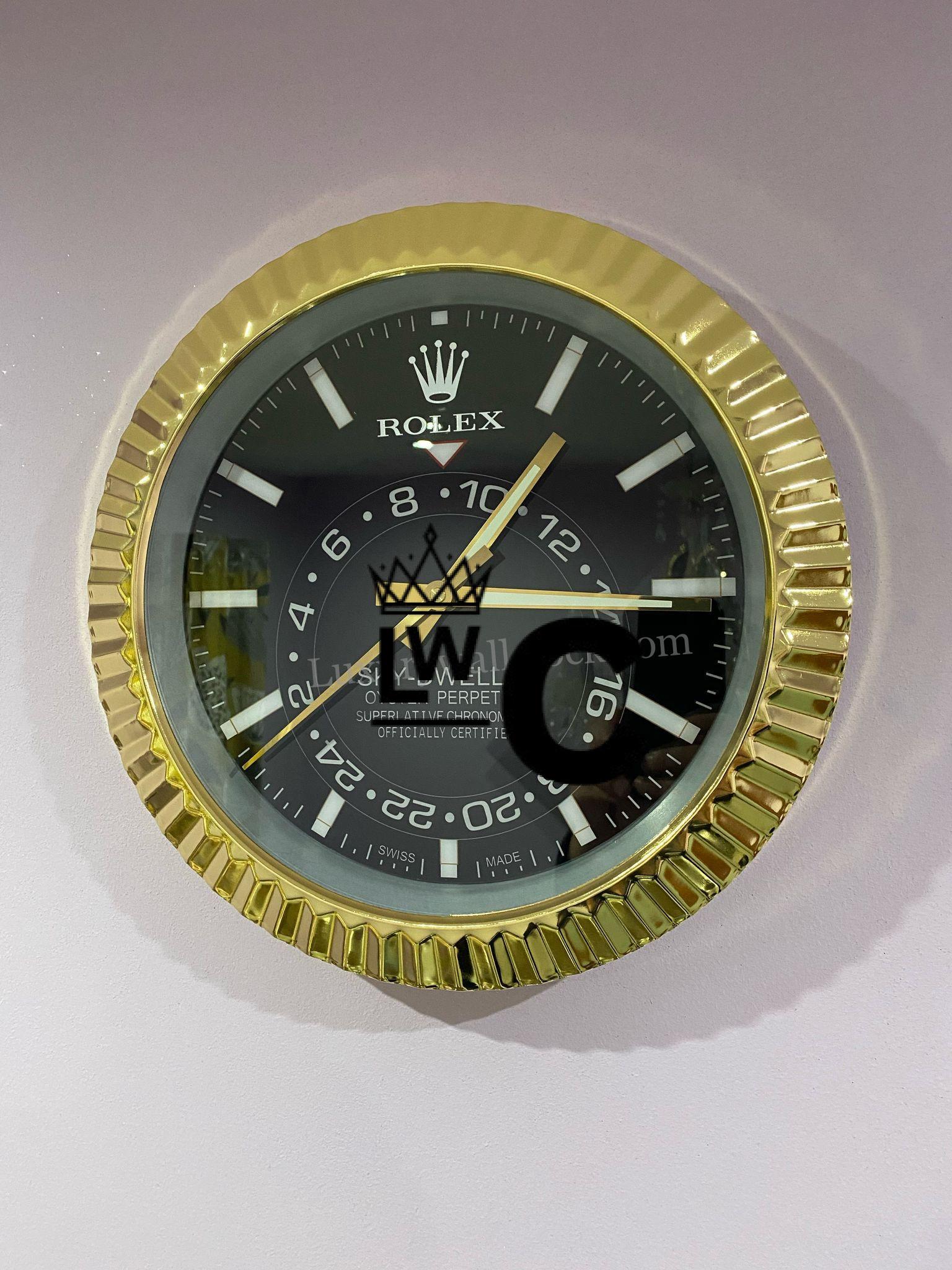 WhatsApp Image 2025-02-18 at 16.40.14_7f34308b Rolex Sky-Dweller Inspired Wall Clock - Gold & Black - Image 3