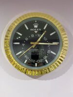 luxury wall clock | Rolex Sky dweller in Yellow gold bezel with black face