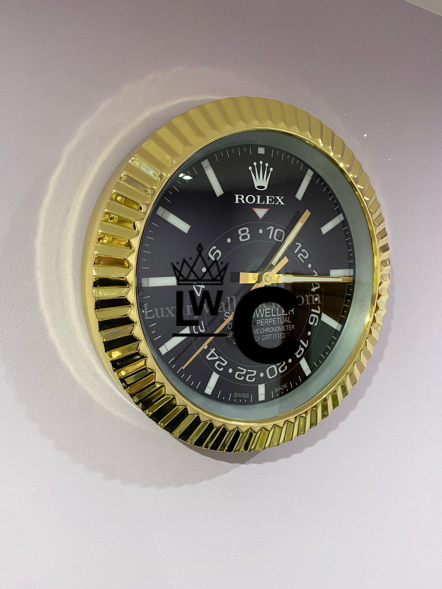 WhatsApp Image 2025-02-18 at 16.40.15_db6eae66 Rolex Sky-Dweller Inspired Wall Clock - Gold & Black - Image 2
