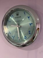 OYSTER PERPETUAL Wall Clock IN SILVER Crome stainless steel with black face. - Image 2