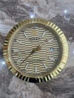 Luxury Rolex Oyster Wall Clock Steel and Yellow Gold