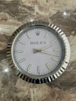 Luxury Rolex Oyster Wall Clock Steel and Platinum Silver