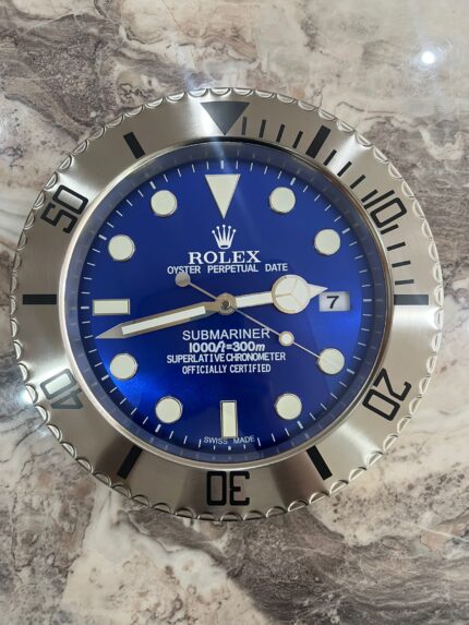 Luxury Rolex Submariner Wall Clock with Blue face