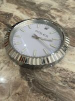 Luxury Rolex Oyster Wall Clock Steel and Platinum Silver - Image 3