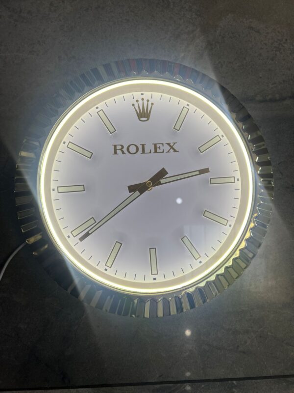 Luxury Rolex Datejust Wall Clock in Gold bezel - White face