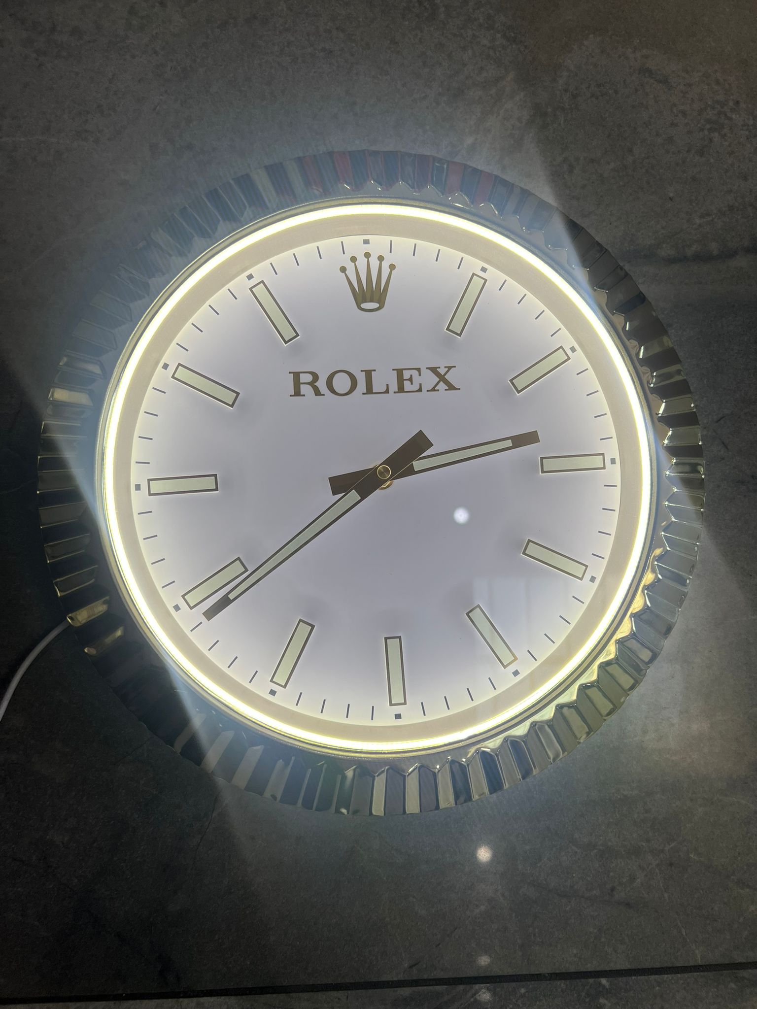 WhatsApp Image 2026-08-30 at 11. Luxury Rolex Datejust Wall Clock in Gold bezel - White face