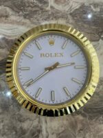 Luxury Rolex Datejust Wall Clock in Gold bezel - White face - Image 3