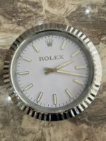 Luxury Rolex Oyster Wall Clock Steel and Platinum Silver - Image 4