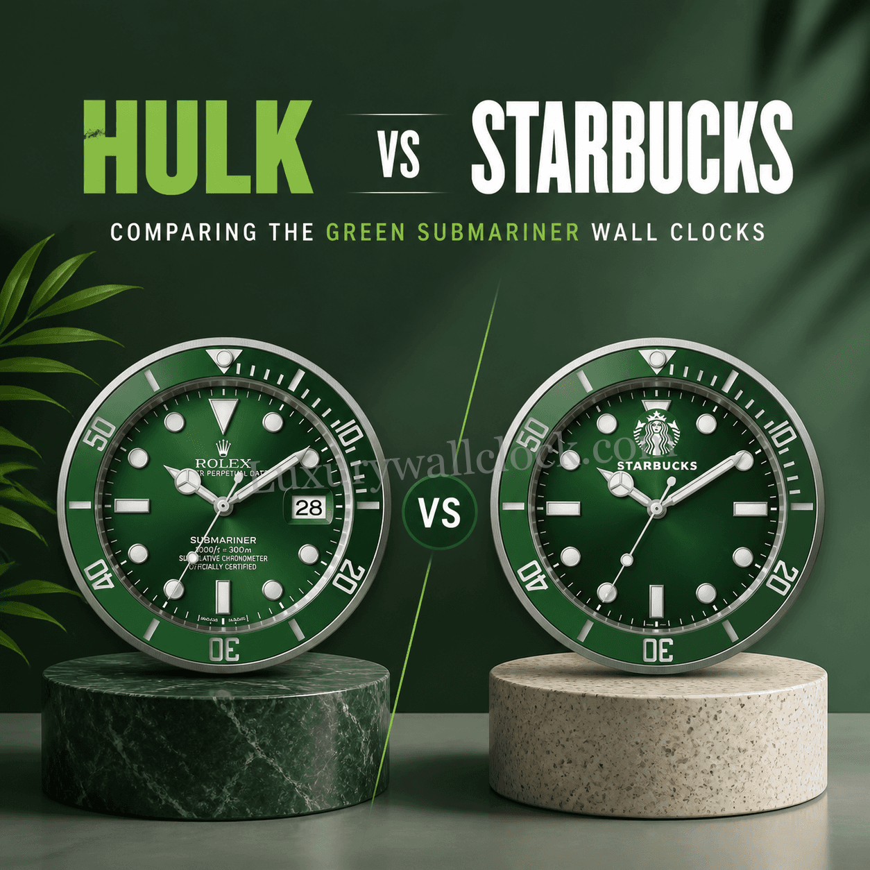 Rolex Submariner Hulk wall clock