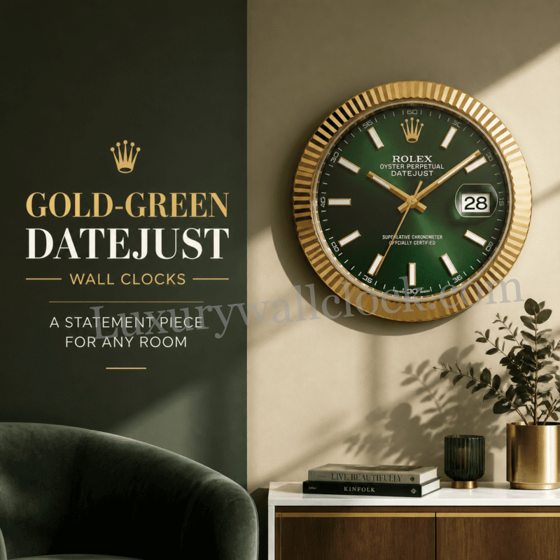 Rolex Datejust Gold Green Wall Clock