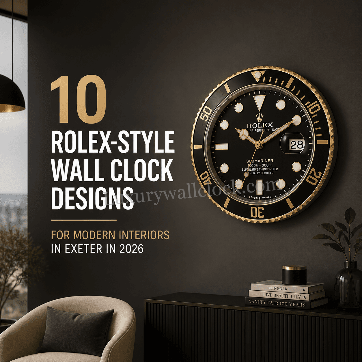 Rolex-style wall clock UK