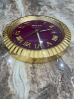 Rolex Datejust Wall Clock in Yellow Gold Bezel