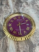 Rolex Datejust Wall Clock in Yellow Gold Bezel