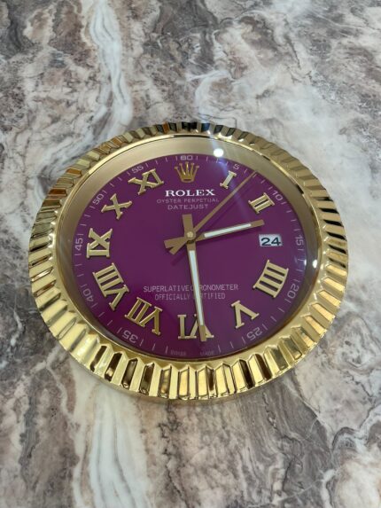 Rolex Datejust Wall Clock in Yellow Gold Bezel