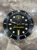 Luxurious Wall Clock in LAMBORGHINI in Black bezel with Black Face white dials - Image 4